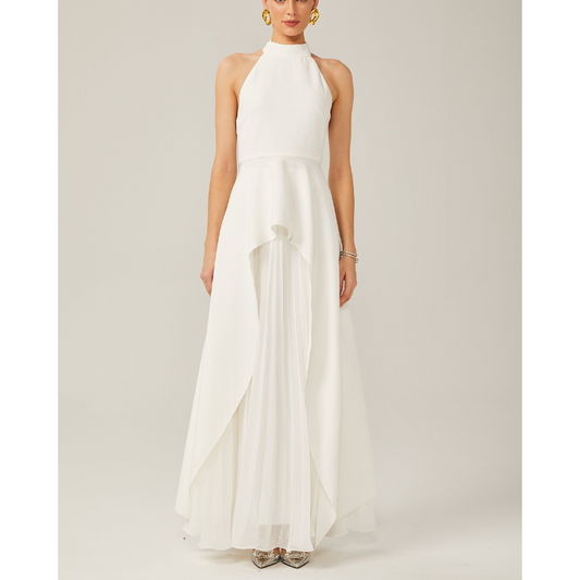 Inés™ | Lagdelt halterneck-kjole