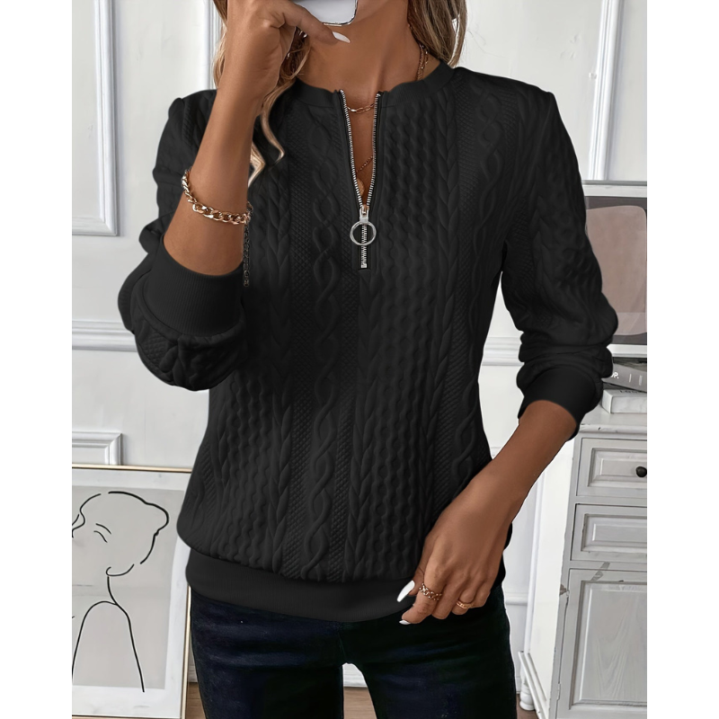 Susan™ | Sweater med lynlås