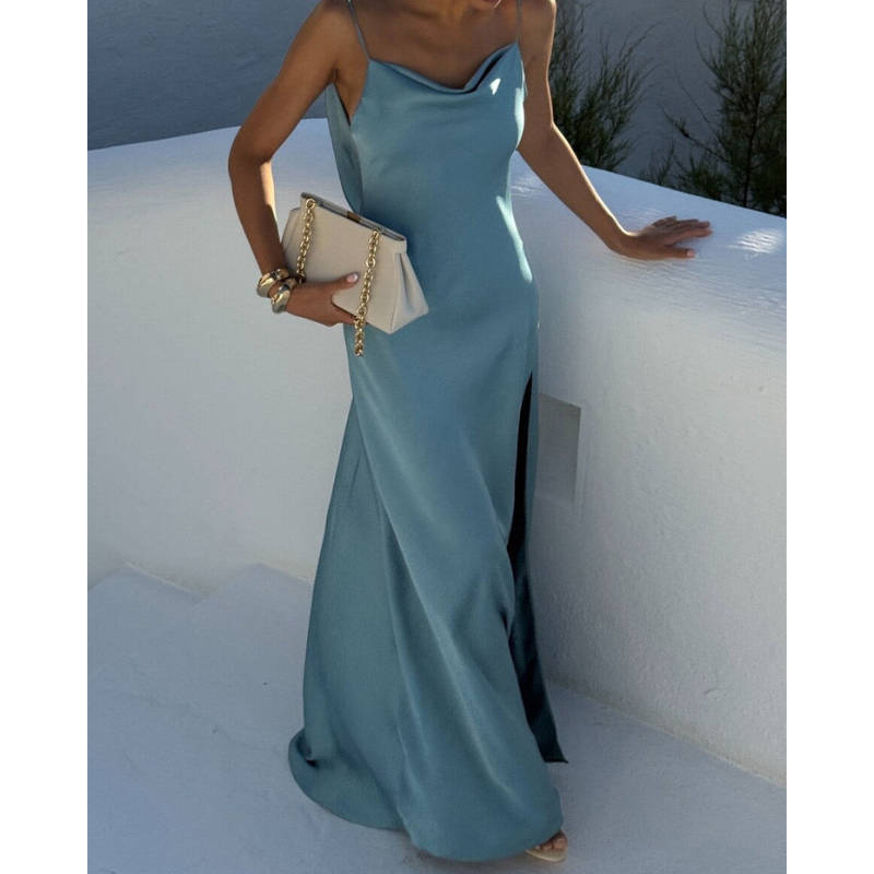 Malou™ - Sexet og elegant maxikjole med høj slids i siden