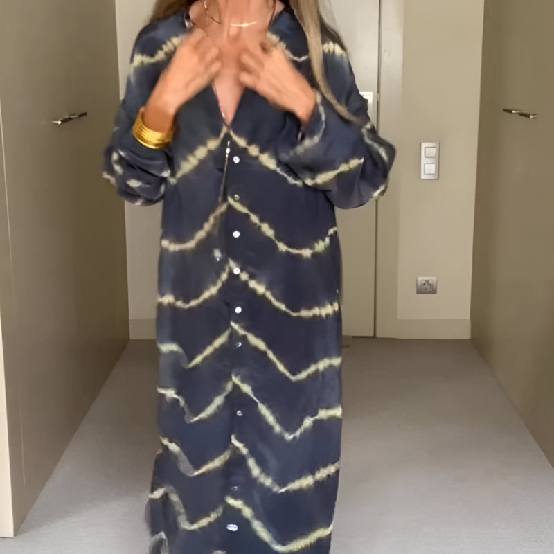 Julia™ | Stribet boheme-maxi-kjole