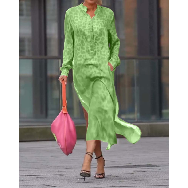 Marit™ - Langärmeliges Kleid mit Leopardenmuster