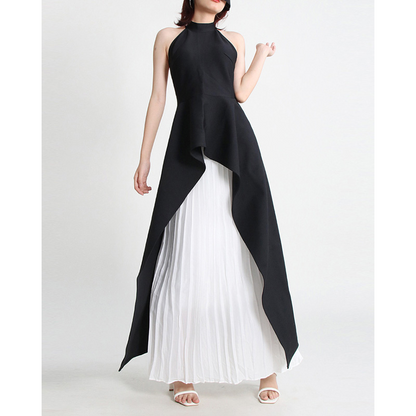 Inés™ | Lagdelt halterneck-kjole