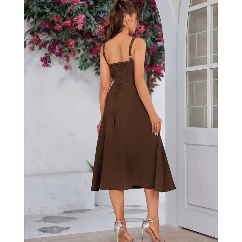 Vela™ - Cami-kjole med rynket bryst og slids i låret