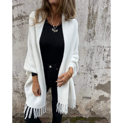 Aurora™ | Afslappet langærmet kappe med frynser