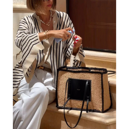 Gyda™ | Afslappet stribet skjorte med slids