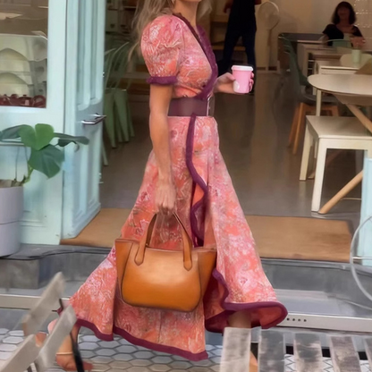 Lotte™ - Elegant lyserød maxikjole