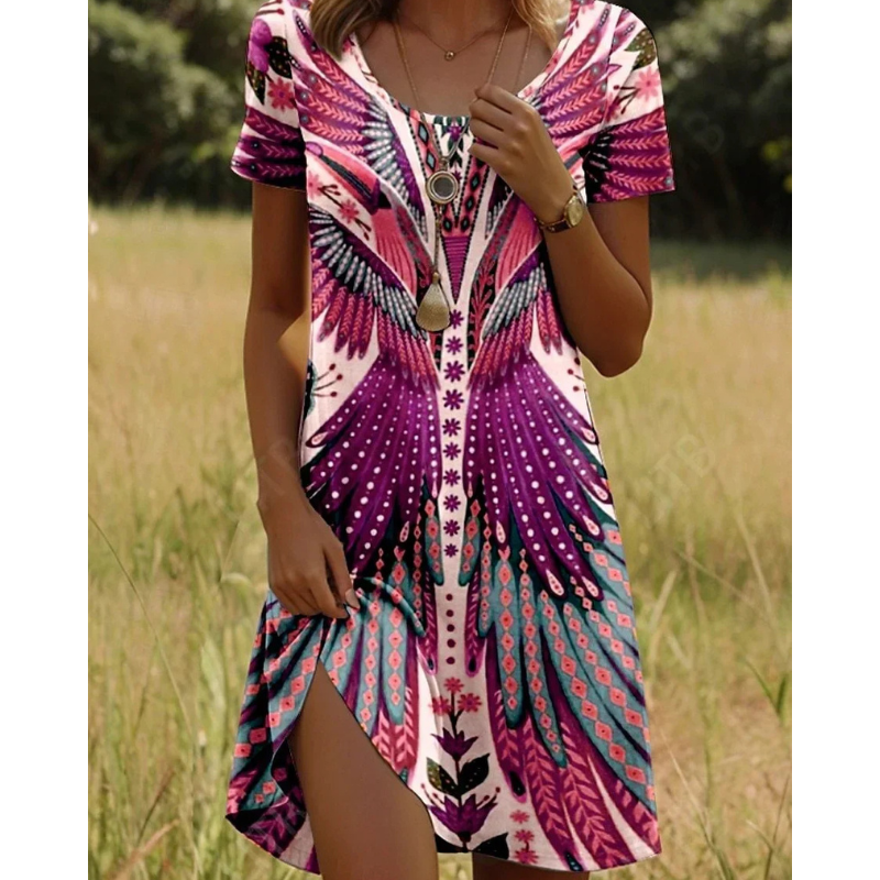 Lana™ | Kort kjole med moderigtigt print