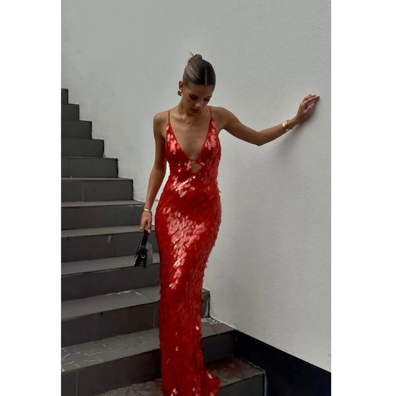 Isla | Sequin Halter Dress