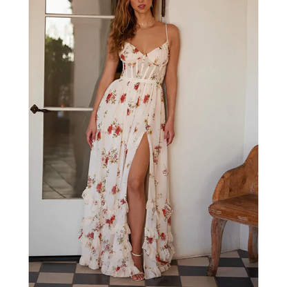 Sonja™ | Blomstret midi-kjole