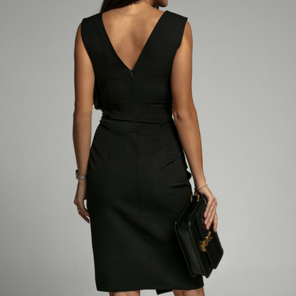 Lunabella™ | Bodycon-kjole med V-hals og slids