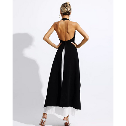 Inés™ | Lagdelt halterneck-kjole