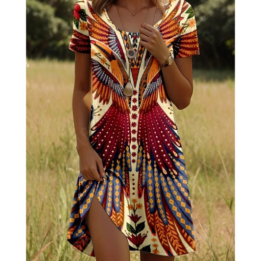 Lana™ | Kort kjole med moderigtigt print