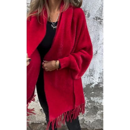 Aurora™ | Afslappet langærmet kappe med frynser