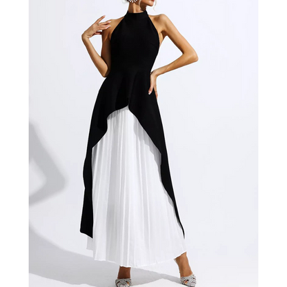 Inés™ | Lagdelt halterneck-kjole