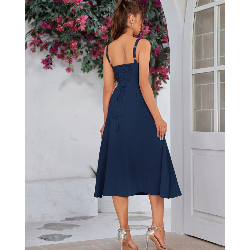 Vela™ - Cami-kjole med rynket bryst og slids i låret