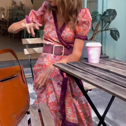 Lotte™ - Elegant lyserød maxikjole