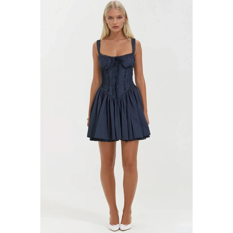 Syra™ | Robe Courte Corset Dentelle