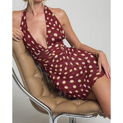 Eira™ - Polkaprikket minikjole i lycra