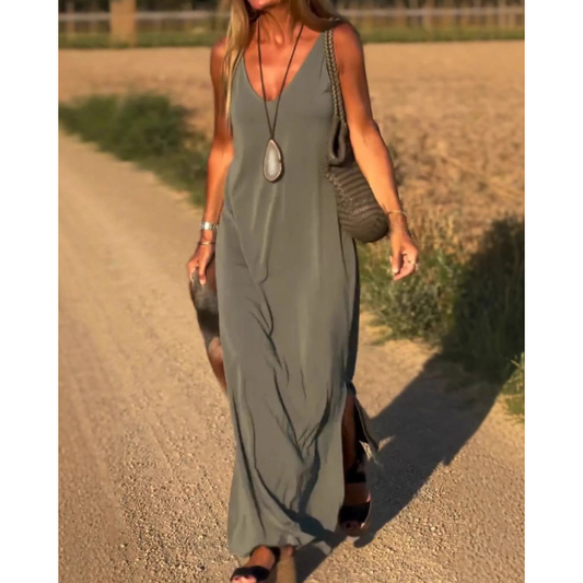 Evelyne™ - Elegant lang ærmeløs kjole