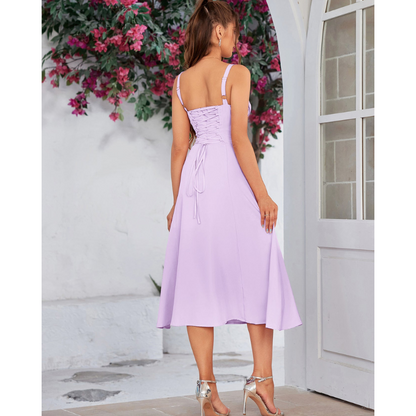 Vela™ - Cami-kjole med rynket bryst og slids i låret