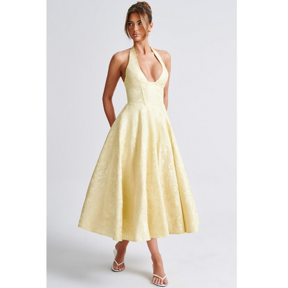 Ara™ | Midi-kjole med halskraveudskæring