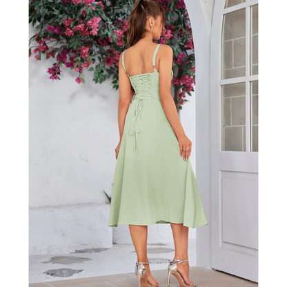 Vela™ - Cami-kjole med rynket bryst og slids i låret