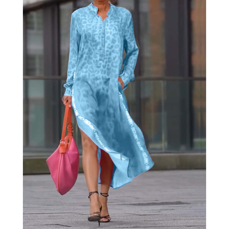 Marit™ - Langärmeliges Kleid mit Leopardenmuster