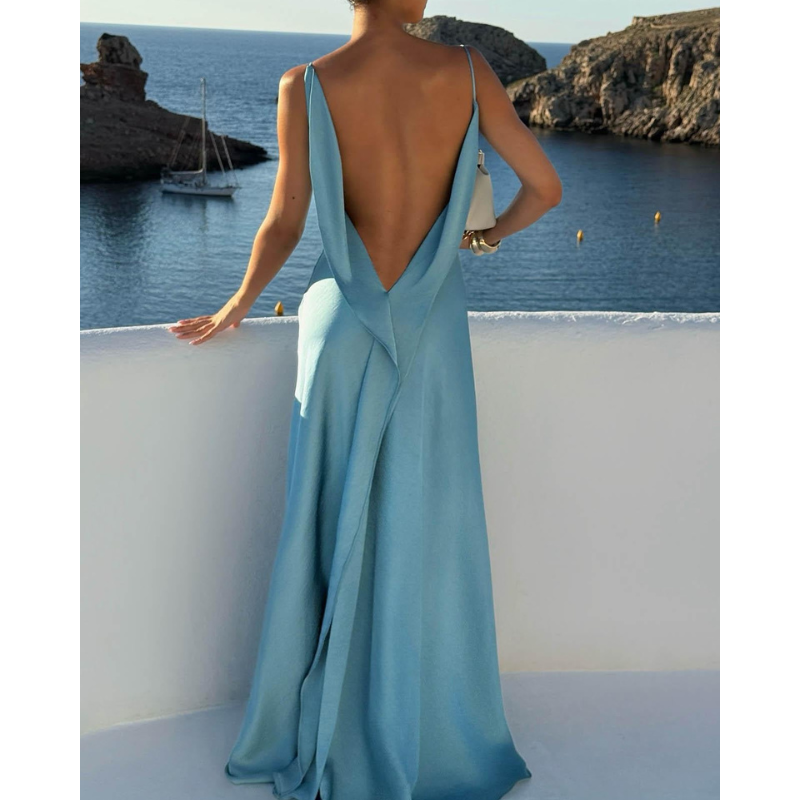 Malou™ - Sexet og elegant maxikjole med høj slids i siden