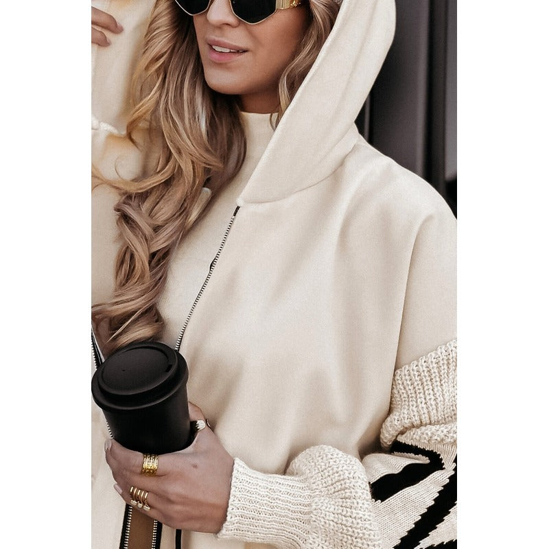 Amélie™ | Damefrakke med strikkede ærmer