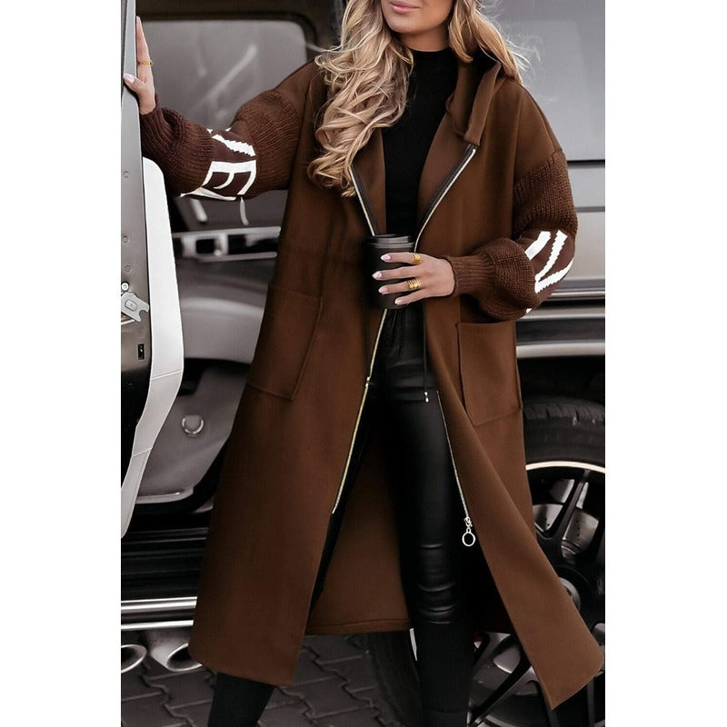 Amélie™ | Damefrakke med strikkede ærmer