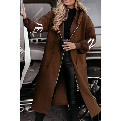 Amélie™ | Damefrakke med strikkede ærmer