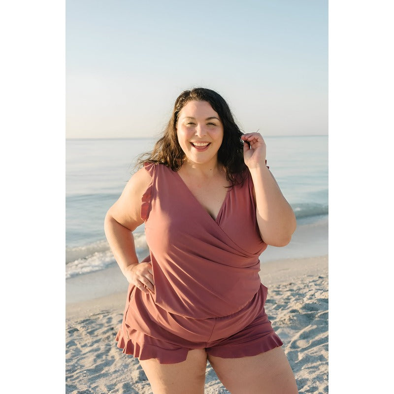 Anouk™ | Badedragt med flæser og indbygget bh