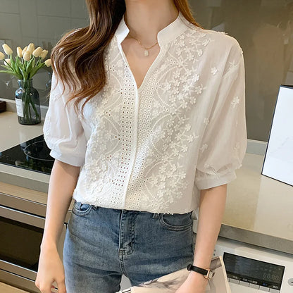 Cambria™ | Broderet bluse