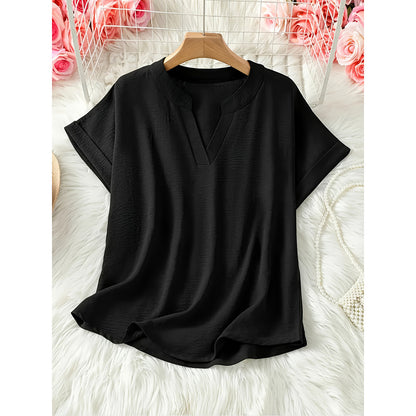 Elegant ensfarvet bluse