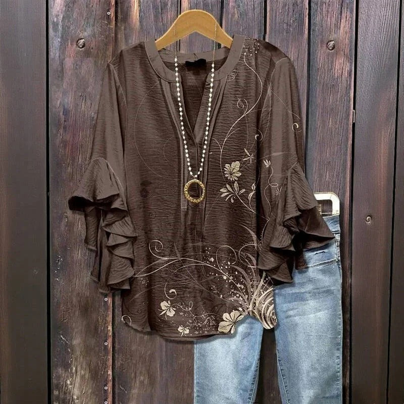 Johanne™ | Vintage bluse med blomsterprint