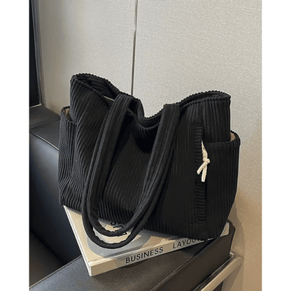 Tilda™ - Ribbet tote bag med snoretræk