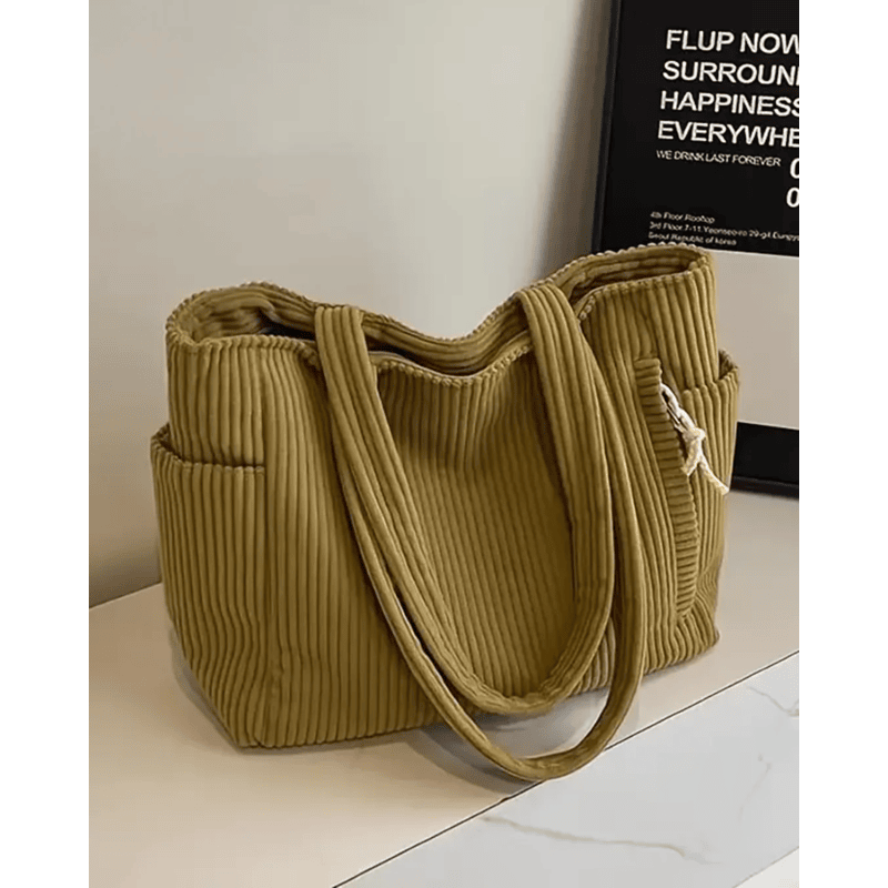 Tilda™ - Ribbet tote bag med snoretræk