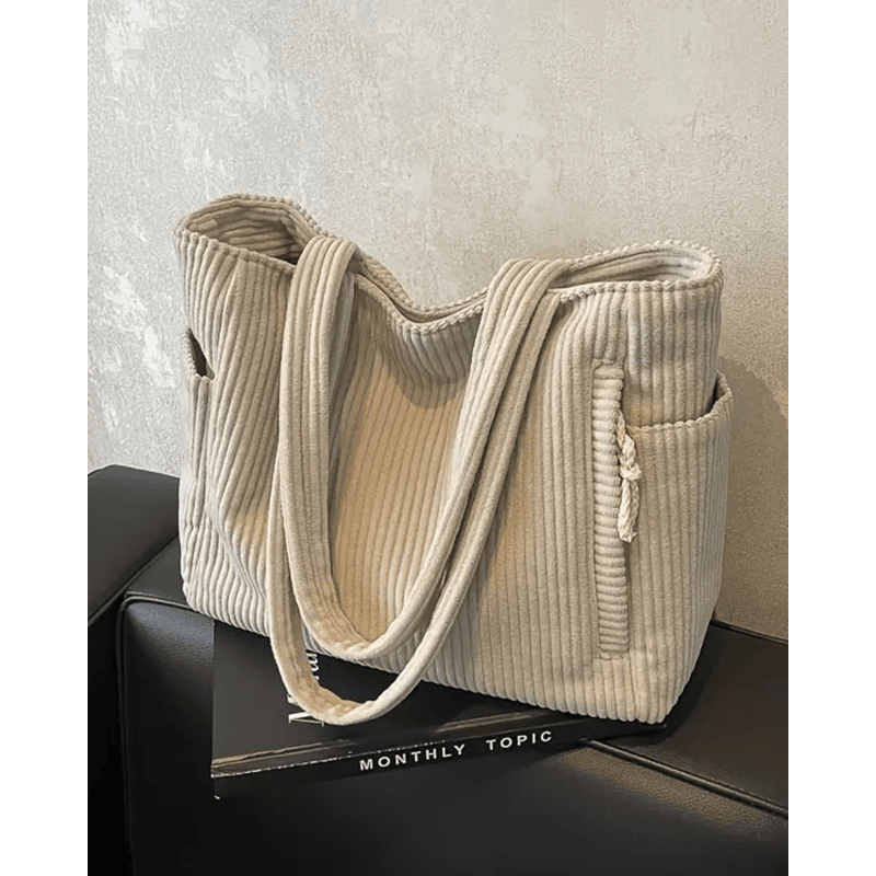 Tilda™ - Ribbet tote bag med snoretræk