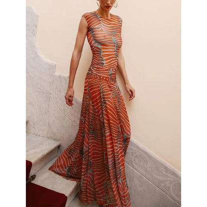 Ane™ - Sexet glødende mesh-bodysuit-nederdelsæt