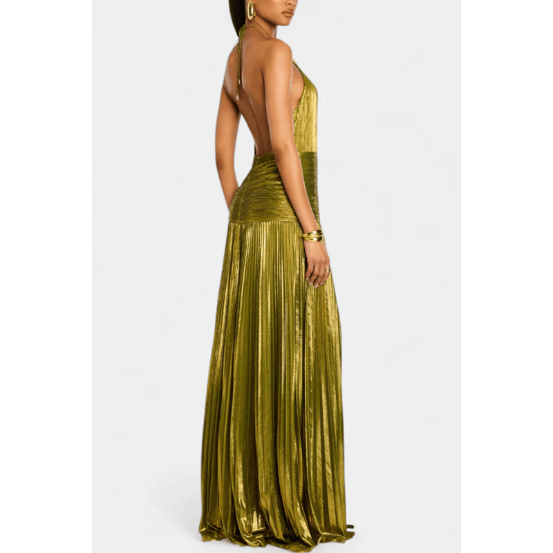 Lorette™ | Metallic-kjole med åben ryg