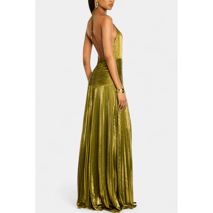 Lorette™ | Metallic-kjole med åben ryg