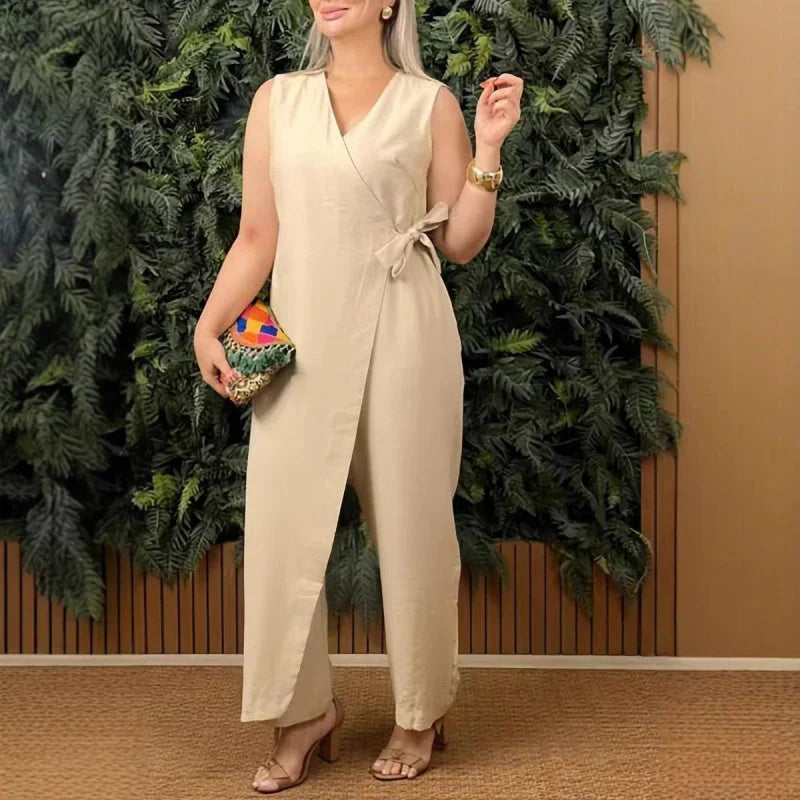 Inès™ | Elegant jumpsuit med V-hals